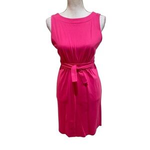 J. Crew hot pink fuchsia reversible sleeveless above knee dress belt size small